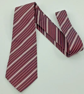 Corbata de seda PAUL SMITH Diag clásico. Berenjena a rayas hecha en Italia nueva con etiquetas $165 USD/£125 - Imagen 1 de 7