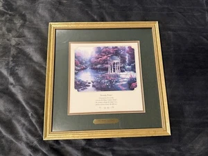 THOMAS KINKADE GARDEN OF PRAYER FRAMED MATTED PRINT SERENITY PRAYER 14"x14" COA - Picture 1 of 10