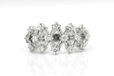 1.00 CTW Eternity Band Natural Round & Baguette Cut Diamond18K White Gold - Image 1 of 4