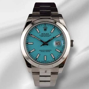 Rolex Herren Datejust II 41mm Oyster Stahl Babyblaues Zifferblatt Uhr 126300 - Bild 1 von 11
