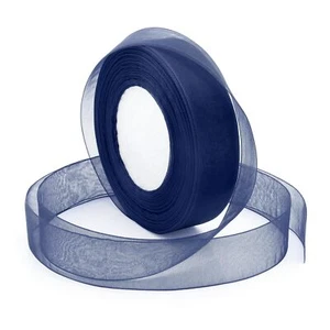 Blue Organza Ribbon 1 Inch x 50 Yards Sheer Ribbon for Gift Wrapping Wedding - Picture 1 of 7