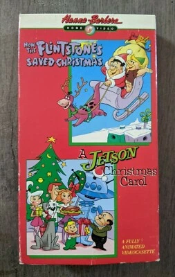 HOW THE FLINTSTONES SAVED CHRISTMAS & JETSON CHRISTMAS CAROL (Vintage VHS, 1989) - Image 1 of 4