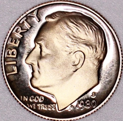 1980-S 10C Roosevelt Silver Dime Coin #I65 Cover