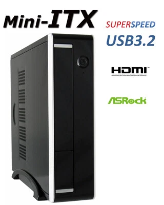 Mini-ITX PC Intel Pentium Quad 3,2Ghz 8GB 512GB SSD Windows 11 Computer leise - Bild 1 von 2