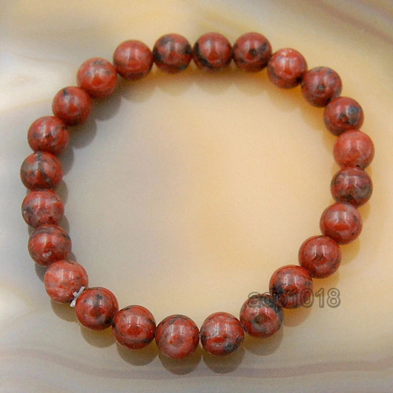 Pulseras elásticas de cuentas redondas de piedras preciosas naturales hechas a mano de 8 mm de 7,5 pulgadas Foto 1 de 1