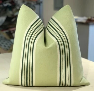 PAR DE ALMOHADAS PERSONALIZADAS A RAYAS FRANCESAS LULU DK LIMEADE "MARGARITA" INTERIOR EXTERIOR - Imagen 1 de 2