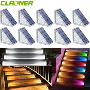 Solar Outdoor Step Stairs Lights Deck Garden Yard Pathway Fence Patio Lamp Decor - Picture 1 of 42