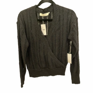 ASTR THE LABEL Women's Black Wrap Open Knit Sweater Small NWT Great Gift - Picture 1 of 4