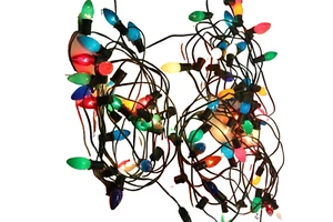 Vintage 2 Strings of C9 x25 Christmas Lights with Extra Bulbs  - All Working (B) - Picture 1 of 7