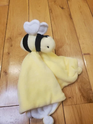 Manta de seguridad para bebé BURT'S BEES felpa amarilla abejorro Lovey 11" x 10,5" Foto 1 de 4