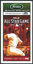 2010 MLB ALL-STAR GAME "SCOTTS" FAN BALLOT@LOS ANGELES ANGELS of ANAHEIM STADIUM