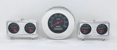 1941 1942 1943 1944 1945 1946 1947  Dodge Truck 5 Gauge Dash Panel Set Black - Image 1 of 4