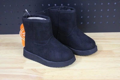 Wonder Nation Toddler Girls Faux Suede Shearling Boot-Black-Size 8 -NWT-25004600 - Image 1 of 4