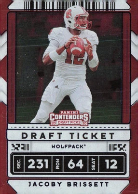 2020 Panini Contenders Draft Picks #44 Jacoby Brissett Draft Ticket Blue Foil - Image 1 of 2