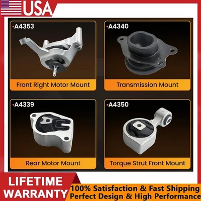 4x Engine Motor & Trans Mount for Nissan Altima 2007 2008-2016 2.5L Auto CVT Foto 1 de 4
