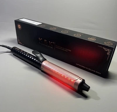 Pinzas para varita de rizador de cabello 38 mm rizador viento aluminio barril terapia de luz roja - Imagen 1 de 4