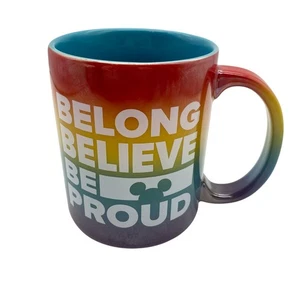 Disney Pride Collection rainbow coffee mug tea ceramic Belong Be proud 19oz - Picture 1 of 6