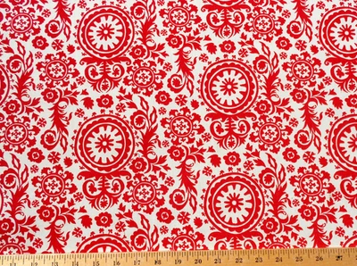  Tela ROJO BLANCO Pennsylvania Holandés Interior Exterior Medallones Mantel por POR Foto 1 de 2