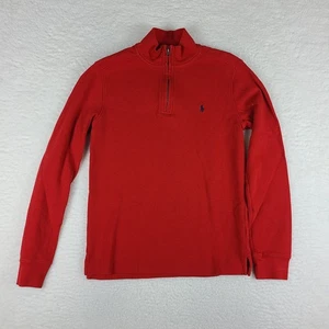 Polo Ralph Lauren Sweater Boys XL 18-20 Red Cotton Quarter Zip Sweatshirt - Picture 1 of 12