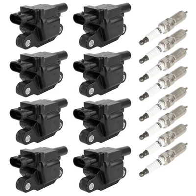 8X Ignition Coil & Spark Plugs Fits Cadillac Escalade 2015-2022/GMC Yukon 15-19 Foto 1 de 4