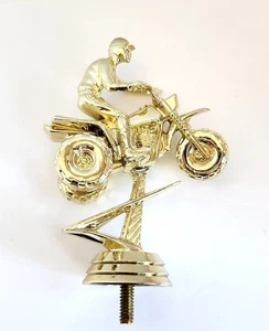 HONDA ATC 250R 3 Wheeler Trophy Top Goldtone Plastic NOS Vintage - Picture 1 of 15