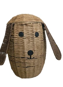 Rare Water Hyacinth Wicker Type Dog Laundry Storage Basket By Ayra Ethnic CB7 - Picture 1 of 18