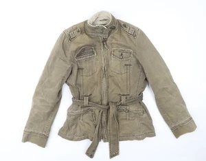 Next Women's Brown Canvas Belted Jacket Size 14 - Picture 1 of 12