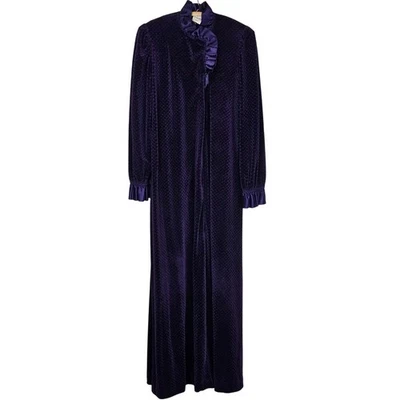 De Colección Gilligan & OMalley Púrpura Terciopelo Largo Cremallera Vestido M Volantes Regencia EE. UU. Foto 1 de 4