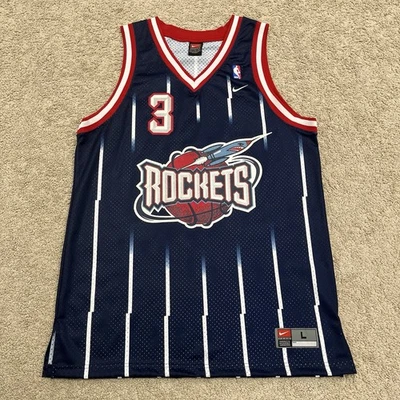 Camiseta Auténtica De Colección NBA Houston Rockets Steve Francis 3 Campeón Azul Talla L Foto 1 de 4