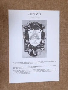 Aliprandi di Milano - Treviso Stemma Famiglia Nobile Nobiltà Araldica - Picture 1 of 1
