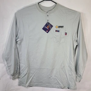 Lapco FR Henley Men's 2XL Grey Long Sleeve NWT 100% Cotton Fire Resistant - Picture 1 of 11