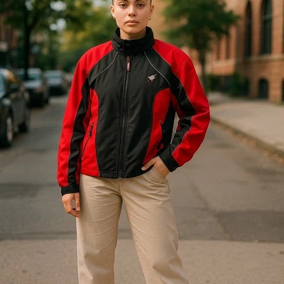 Vintage Y2K 2000s Joe Rocket Motorcycle Racing  Jacket Women’s Large Red Black  - Image 1 of 4