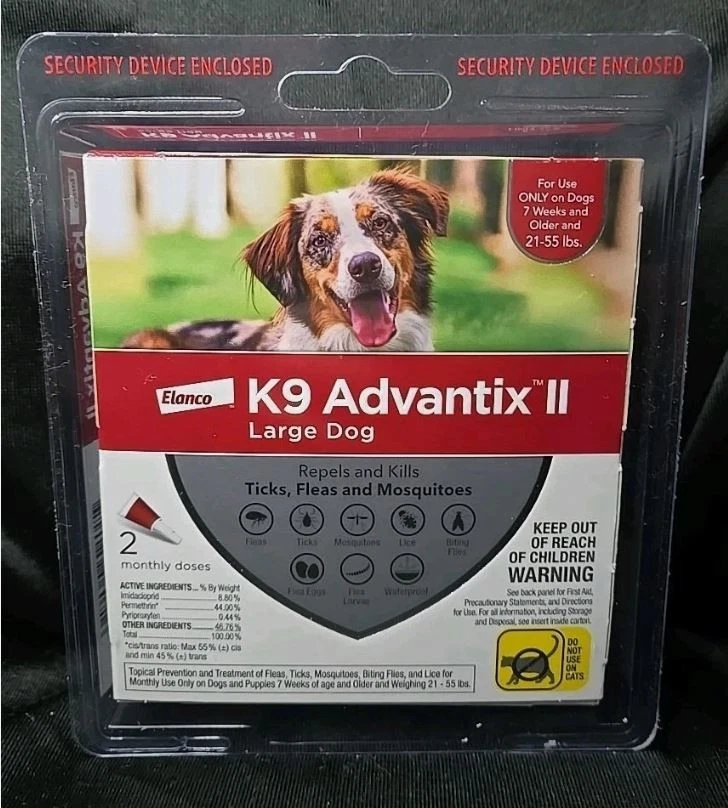 K9 Advantix II Flea and Tick Prevention for Large Dogs 21-55 lbs 2 Doses #0716 - Image 1 of 1