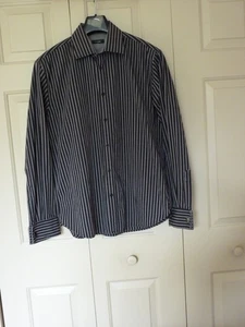 Peterwerth Shirt. Mans. Black/Grey Stripes with cuff links.long sleeves. - Picture 1 of 6