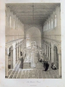S. CLEMENTE ROMA The Ecclesiastical Architecture of ITALY - Lithographie 1842 - Bild 1 von 1