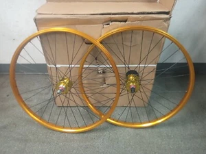 SE bike 26" wheel set, front and rear. J24SG gold color. - Picture 1 of 2