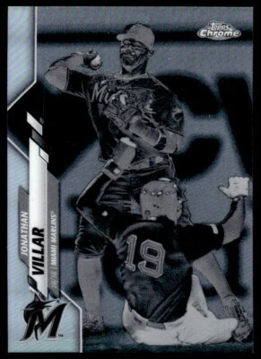 2020 Topps Chrome BLACK AND WHITE Jonathan Villar Miami Marlins #75 - Image 1 of 2