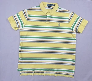 Polo Ralph Lauren Mens Polo Shirt XL Yellow Green White Striped Custom Fit Prep - Bild 1 von 21