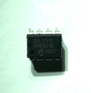 24LC512 Serial I2C EEprom 65536x8 memory DIP-8 Microchip tested erased x1 pcs - Foto 1 di 1