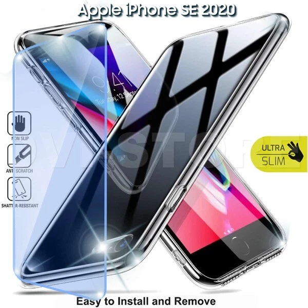 CUSTODIA per Apple iPhone SE 2020 Cover TPU + Pellicola VETRO Temperato 9H - Immagine 1 di 1