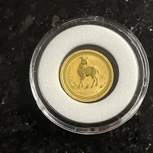 2003 $5 Australia 1/20 Oz Gold Lunar Series I Year of the Goat Ram Sheep 🔥 - Picture 1 of 4