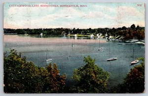 View of Cottagewood 1909, Lake Minnetonka Minneapolis MN Vintage Postcard - Picture 1 of 2