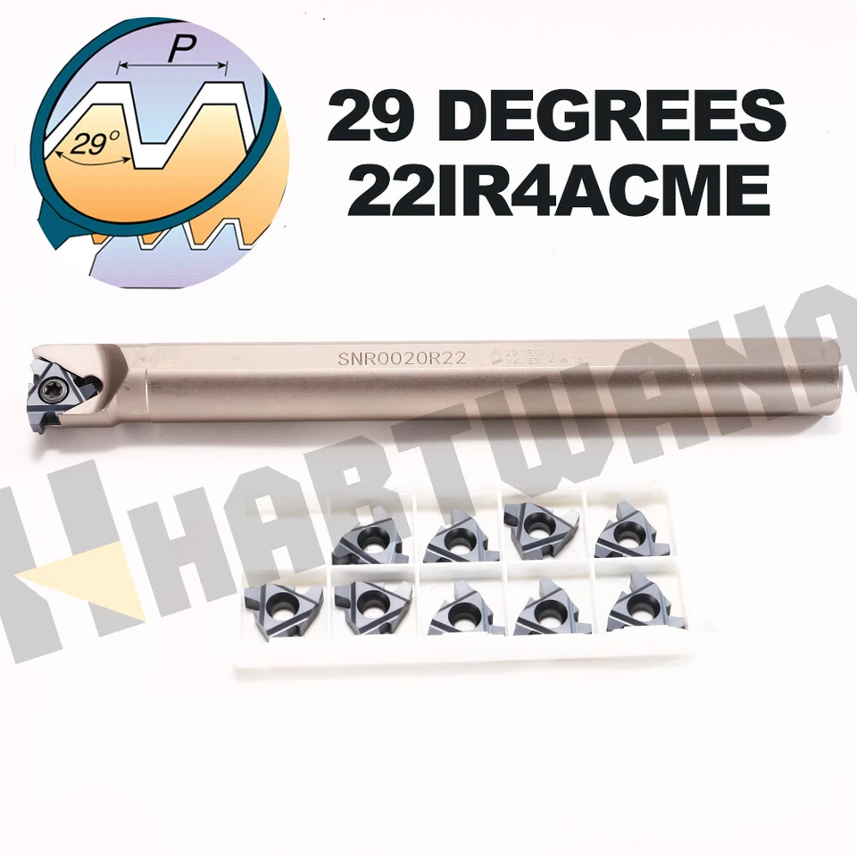 Lathe Internal Threading Boring Bar Indexable Threading Inserts 29° 22IR4ACME - Image 1 of 4