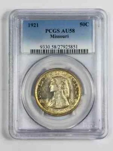 1921 P Classic Commemorative Missouri Centennial PCGS AU-58 Missouri - Picture 1 of 2