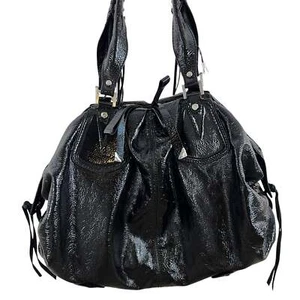 Francesco Biasia Y2K Black Patent Leather Shoulder Bag - Picture 1 of 10
