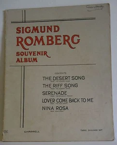 vintage sheet music Sigmund Romberg Souvenir Song Album Chappell book - Picture 1 of 6