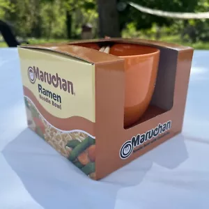 MARUCHAN Ramen Noodle Bowl  Orange w/ Chopsticks New In Box! “Instant Happiness” - Picture 1 of 12