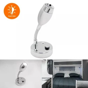 12V LED Bedside Reading Light Flexible RV Desk Lamp Cool White & Blue - Picture 1 of 7