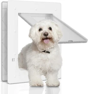Petouch kleine Haustiertür bis 9 kg 2-Wege-Verriegelungssystem 10 Zoll x 13 Zoll x 0,7 Zoll Außendurchmesser - Bild 1 von 4