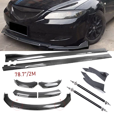 For Mazda 2 3 5 6 Carbon Fiber Front Bumper Rear Splitter Spoiler Side Skirt Foto 1 de 4